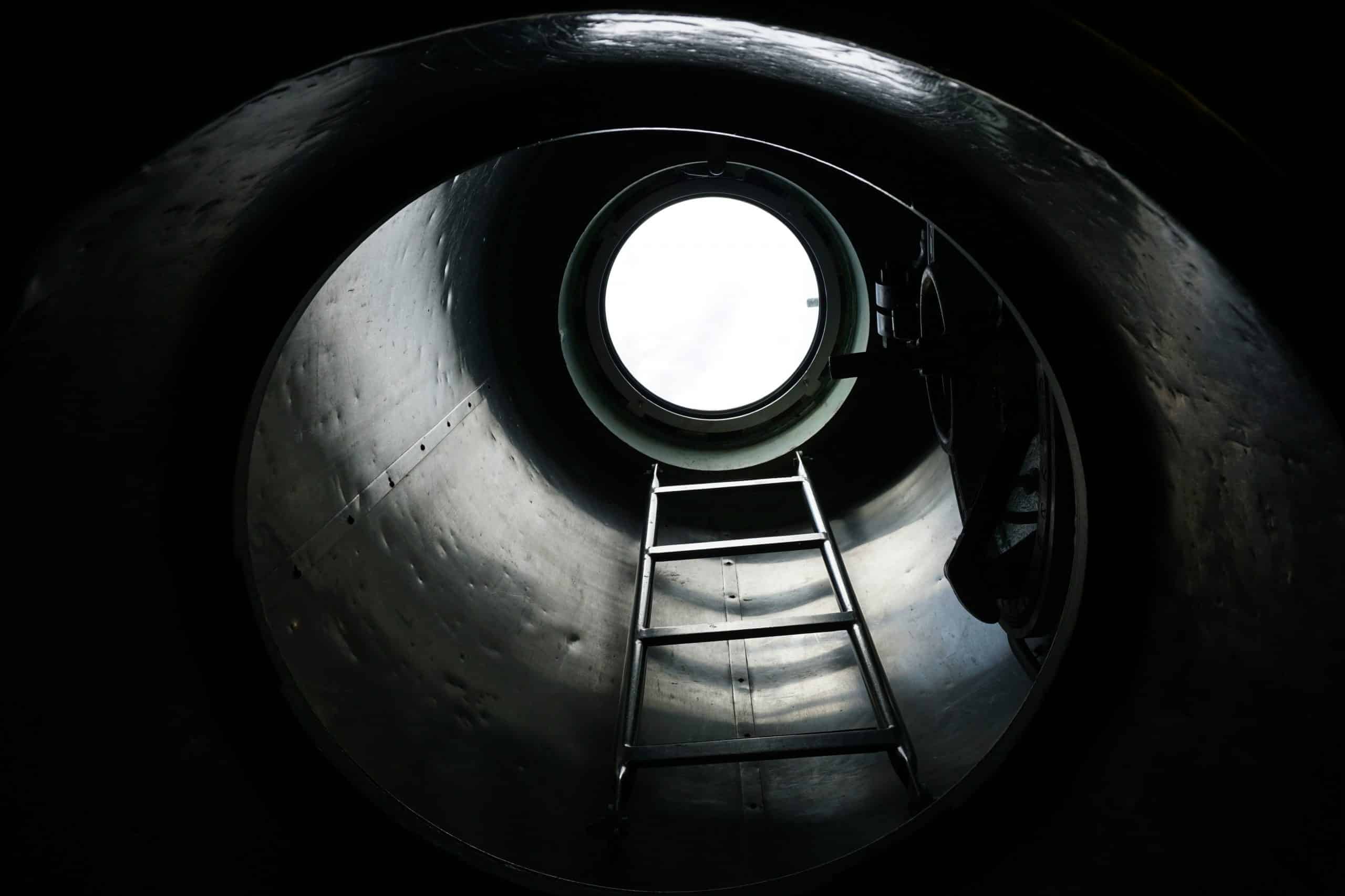 A Confined Space inside a metal silo serviced by Severn Access
