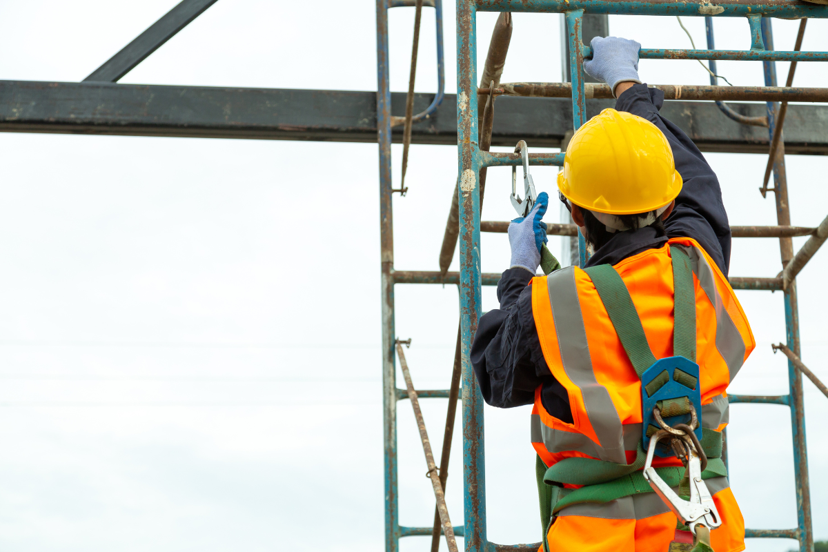 A Severn Access technician performing work in accordance with the working at height regulations 2005