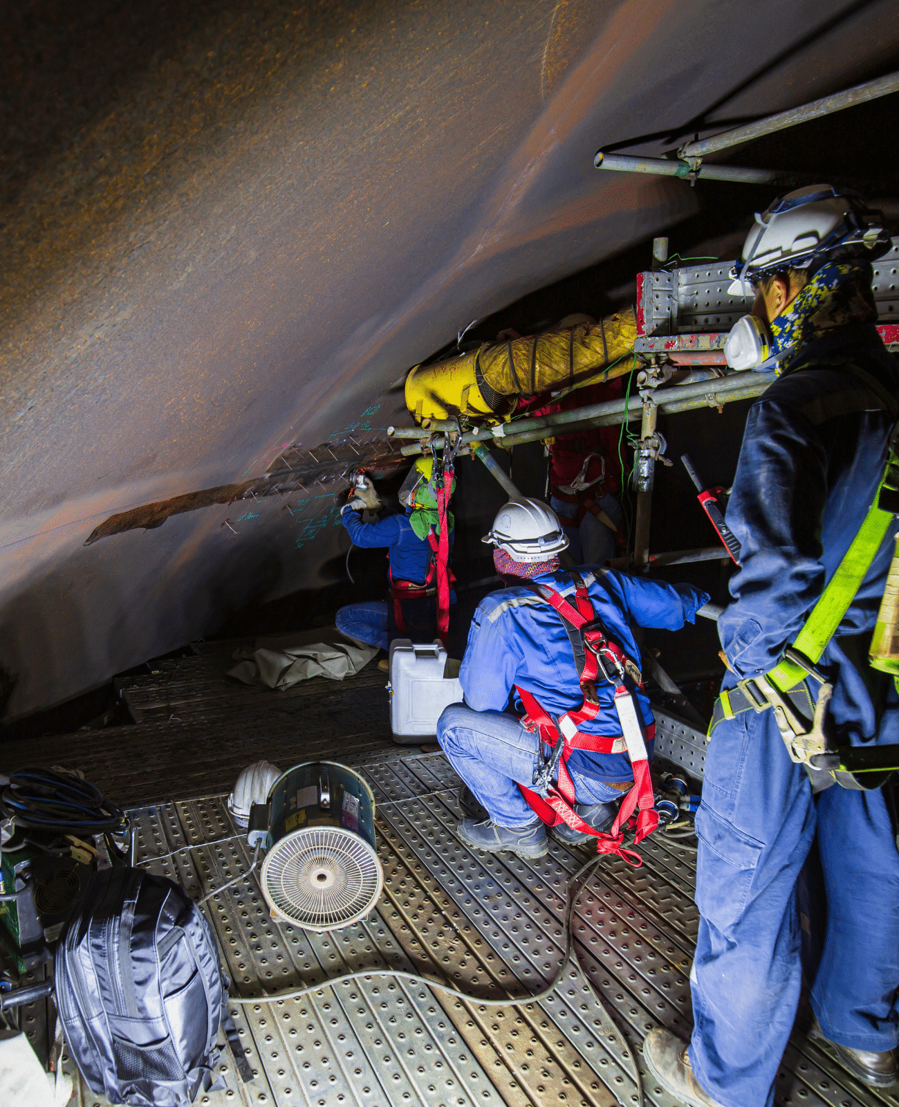 A Severn Access confined space entry and access team carrying out work