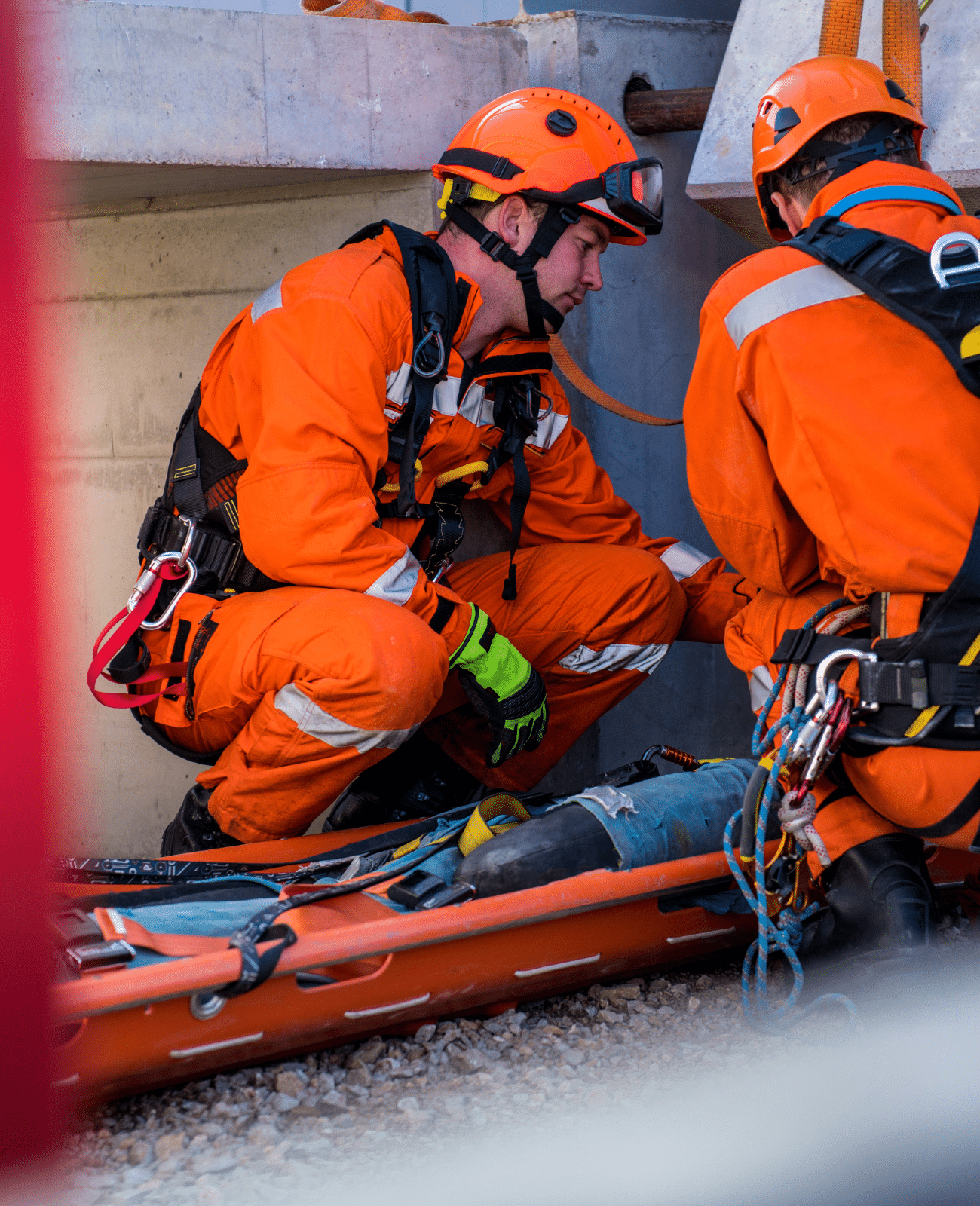 A Severn Access confined space rescue team carrying out a rescue