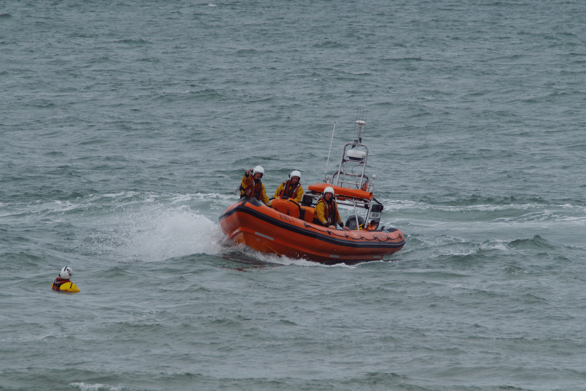 Severn Access water rescue operatives at sea on a rescue boat