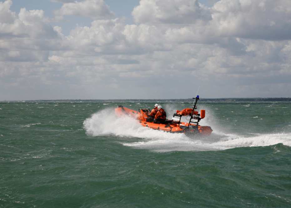 A Severn Access water rescue boat carrying out water rescue and boat safety services