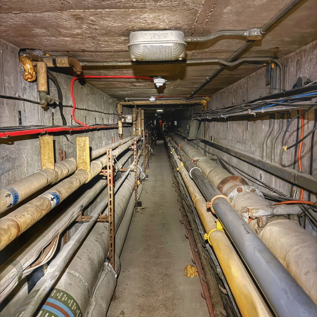 An underground tunnel that Severn Access' confined space rescue team traversed to execute a rescue