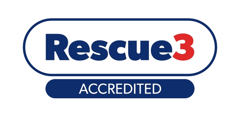 Rescue3 Accredited The Rescue3 logo certifying that Severn Access are accredited safety boat rescue contractors in the UK