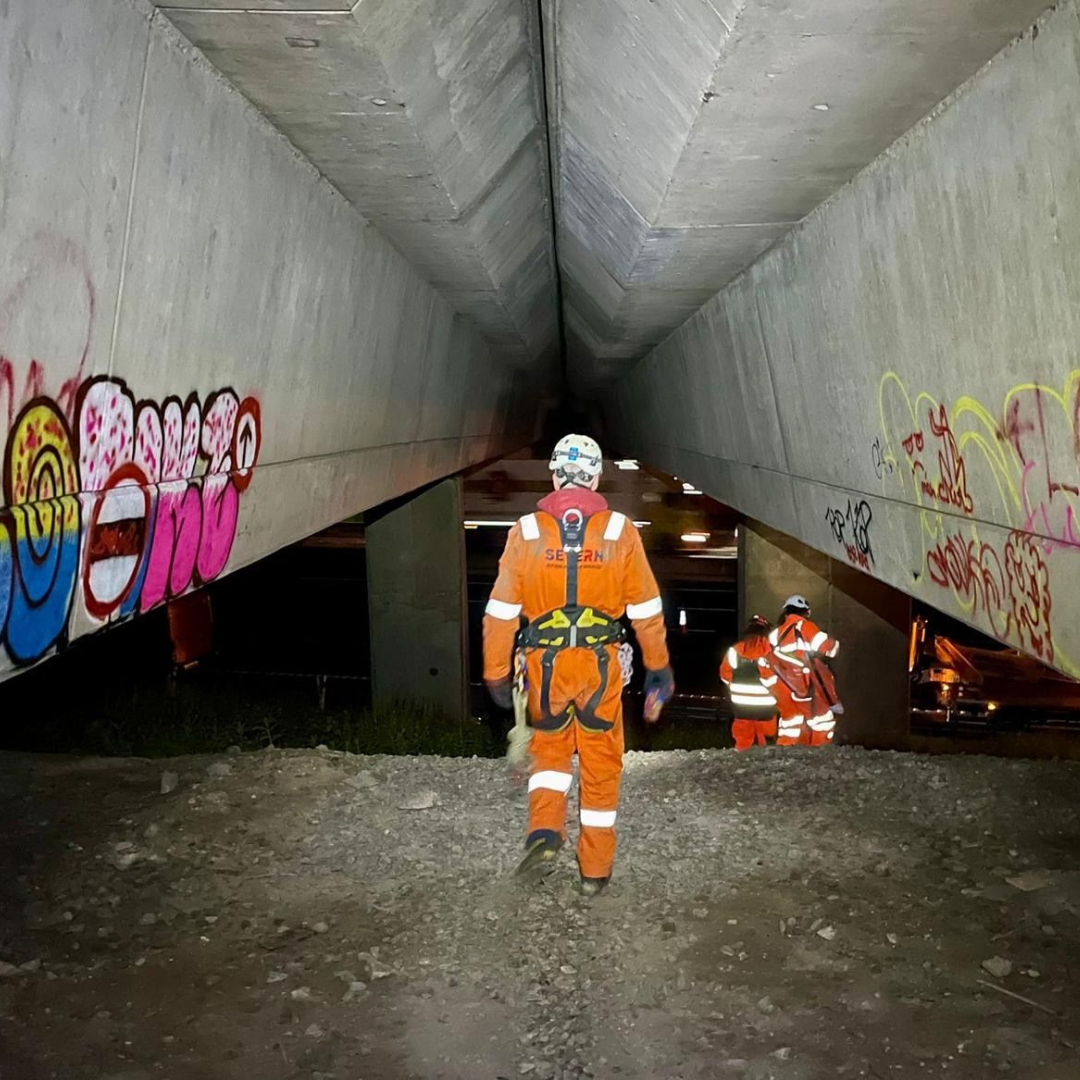 Severn Access technicians carrying out confined space services for Network Rail at the M6 Motorway